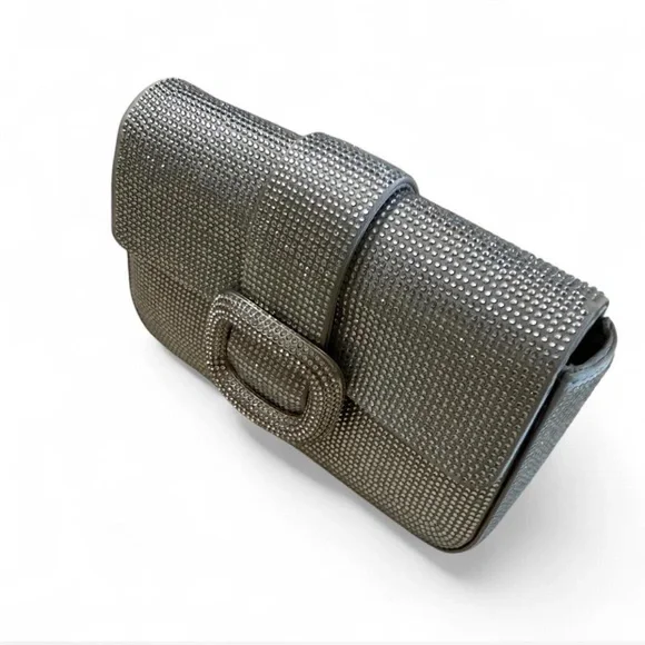 Zara Silver Crystal-Embellished Clutch - Picture 3 of 6